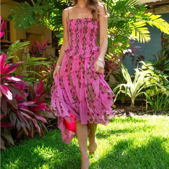 Free People Dresses & Skirts - Free People Pink Floral High-Low Sundress